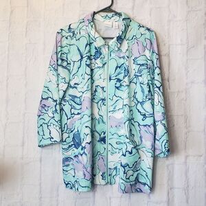 WEEKENDS BY CHICO'S Watercolor ELLA Windbreaker Jacket XL